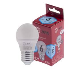 Лампа светодиодная Эра E27 6W 4000K LED P45-6W-840-E27 R Б0049644