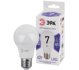 Лампа светодиодная Эра E27 7W 6000K LED A60-7W-860-E27 Б0044087