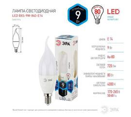 Лампа светодиодная Эра E14 9W 4000K LED BXS-9W-840-E14 Б0027974