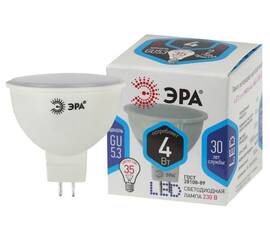 Лампа светодиодная Эра GU5.3 4W 4000K LED MR16-4W-840-GU5.3 Б0017747