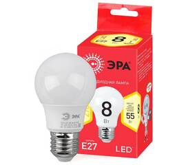Лампа светодиодная Эра E27 8W 2700K ECO LED A55-8W-827-E27 Б0032095