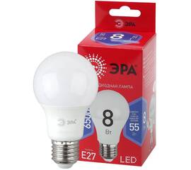 Лампа светодиодная Эра E27 8W 6500K LED A60-8W-865-E27 R Б0045323