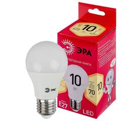 Лампа светодиодная Эра E27 10W 2700K LED A60-10W-827-E27 R Б0049634