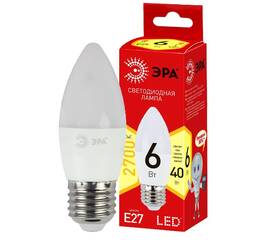 Лампа светодиодная Эра E27 6W 2700K ECO LED B35-6W-827-E27 Б0020620