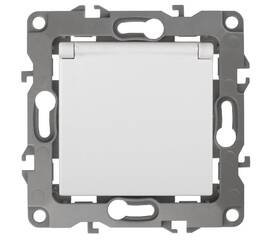 Розетка ЭРА 12 2P E Schuko со шторками с крышкой 16A 250V 12-2003-01 Б0038806