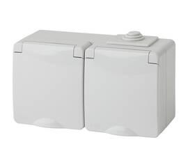 Розетка ЭРА Эксперт 2х2P E IP65 со шторками 16A 250V 11-2604-03 Б0035992