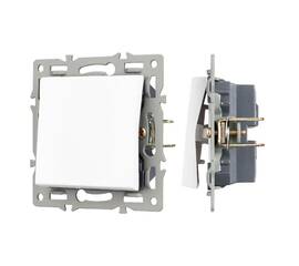 Механизм выключателя одноклавишный непроходной Arlight SWT-MK01-PL-WH (250V, 16A) 043710