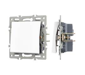 Механизм выключателя одноклавишный проходной Arlight SWT-MKP1-PL-WH (250V, 16A) 043714