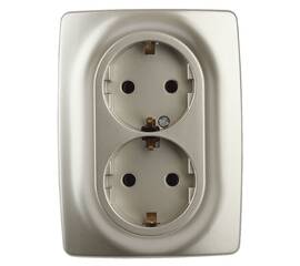 Розетка ЭРА 12 2x2P E Schuko со шторками 16A 250V 12-2108-04 Б0036445