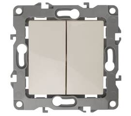Выключатель двухклавишный ЭРА 12 10AX 250V 12-1104-02 Б0014646