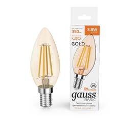 Светодиодная филаментная лампа Gauss Basic Filament E14 3,8W 2400K 1037154