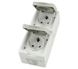 Розетка двухместная с крышкой с/з Stekker Велена PST16-22-54V 49737