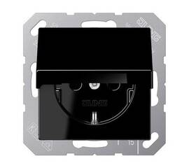 Розетка Schuko с крышкой Jung A1520BFKLSW