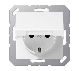 Розетка Schuko с крышкой Jung A1520BFKLWWM