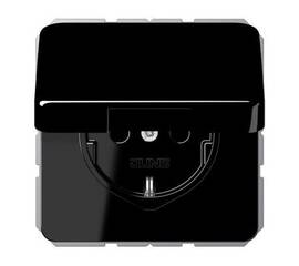 Розетка Schuko с крышкой Jung CD1520BFKLSW