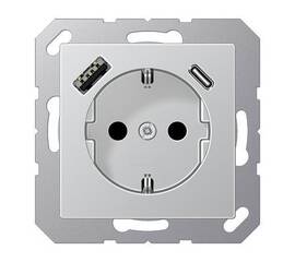 Розетка 2K+З USB Typ AC Jung A1520-15CAAL