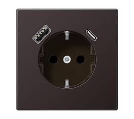 Розетка 2K+З USB Typ AC Jung AL1520-15CAD