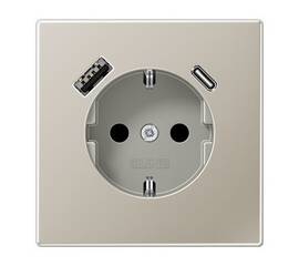 Розетка 2K+З USB Typ AC Jung ES1520-15CA