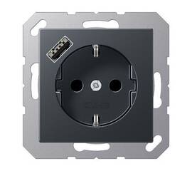 Розетка 2K+З USB Typ A Jung A1520-18AANM