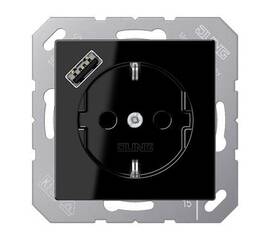 Розетка 2K+З USB Typ A Jung A1520-18ASW
