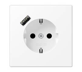 Розетка 2K+З Jung LS1520-18AWWM