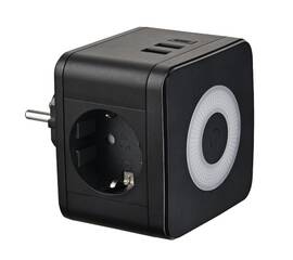 Разветвитель сетевой с выключателем Uniel S-GES2-16SBUC BLACK UL-00011246