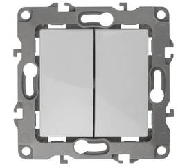Выключатель двухклавишный ЭРА 12 10AX 250V 12-1104-01 Б0014645