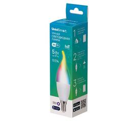 Лампа светодиодная умная Uniel LED-CW37-5W/RGBW/E14/230V/WF/FR PLS80WH UL-00011655