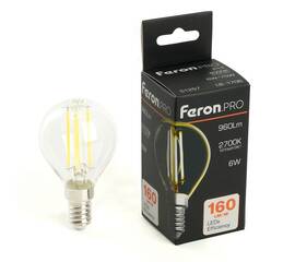 Лампа светодиодная Feron E14 6W 2700K LB-1706 51256