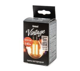Лампа светодиодная Uniel Vintage LED-G45-5W/GOLDEN/E14 GLV21GO UL-00010551