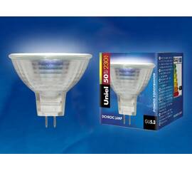 Лампа галогенная Uniel JCDR-50/GU5.3 картон 00485