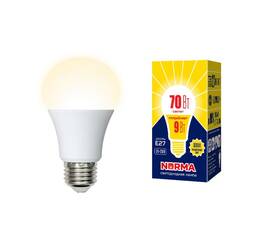 Лампа светодиодная Volpe Norma LED-A60-9W/3000K/E27/FR/NR картон UL-00005622
