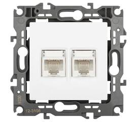 Розетка компьютерная двойная RJ45 Эра 12-3108-01М Б0065686