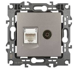 Розетка комбинированная RJ45+TV Эра 12-3110-16 Б0065646