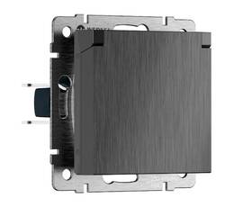Розетка с защитной крышкой и шторками Werkel W1171204 4690389213076 a069599