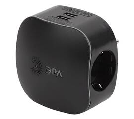 Разветвитель электрический Эра SP-3e-USB-BLACK Б0046364