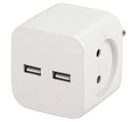 Разветвитель электрический Эра SP-2-USB-W Б0049531