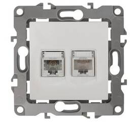 Розетка комбинированная RJ45+RJ11 Эра 12-3109-01 Б0018248