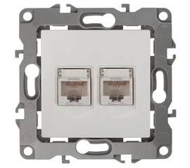 Розетка информационная двойная 2XRJ45 Эра 12-3108-02 Б0014730