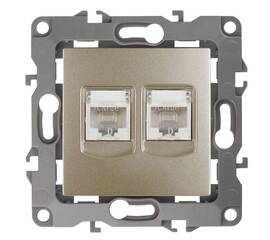 Розетка информационная двойная 2XRJ45 Эра 12-3108-04 Б0014732