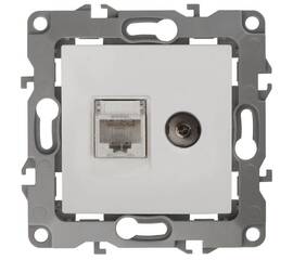 Розетка комбинированная RJ45+TV Эра 12-3110-01 Б0027441