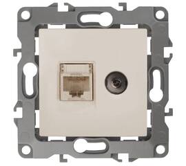 Розетка комбинированная RJ45+TV Эра 12-3110-02 Б0027442