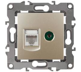 Розетка комбинированная RJ45+TV Эра 12-3110-04 Б0027444