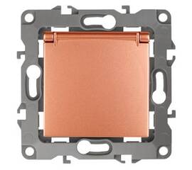 Розетка 2P+E Schuko со шторками с крышкой Эра 12-2103-14 Б0019329