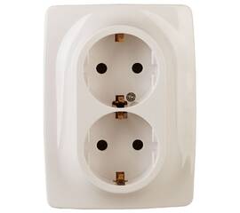 Розетка 2x2P+E Schuko со шторками Эра 12-2108-02 Б0036443