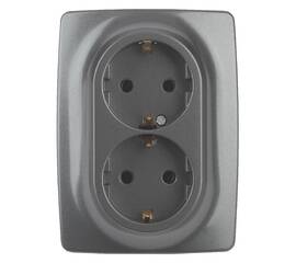 Розетка 2x2P+E Schuko со шторками Эра 12-2108-12 Б0036448