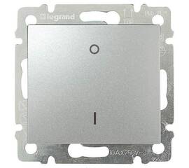 Выключатель одноклавишный трехполюсный Legrand Valena 10A 400V алюминий 770103