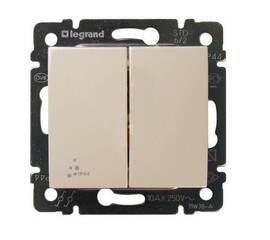 Переключатель двухклавишный Legrand Valena 10A 250V IP44 cлоновая кость 774198