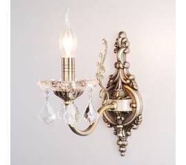 Бра Eurosvet 3281/1 античная бронза/прозрачный хрусталь Strotskis