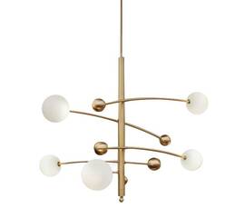 Люстра на штанге Delight Collection Globe Mobile 10215P/5 brass